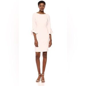 Karl Lagerfeld Paris Crepe Dress Blush Pink Tulip Bell Sleeve Size 10